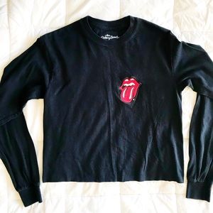 The Rolling Stones Crop Long Sleeve Band Tee